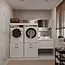 Maxy-shop Wasmachine en wasdroger kast met 2 lades wit