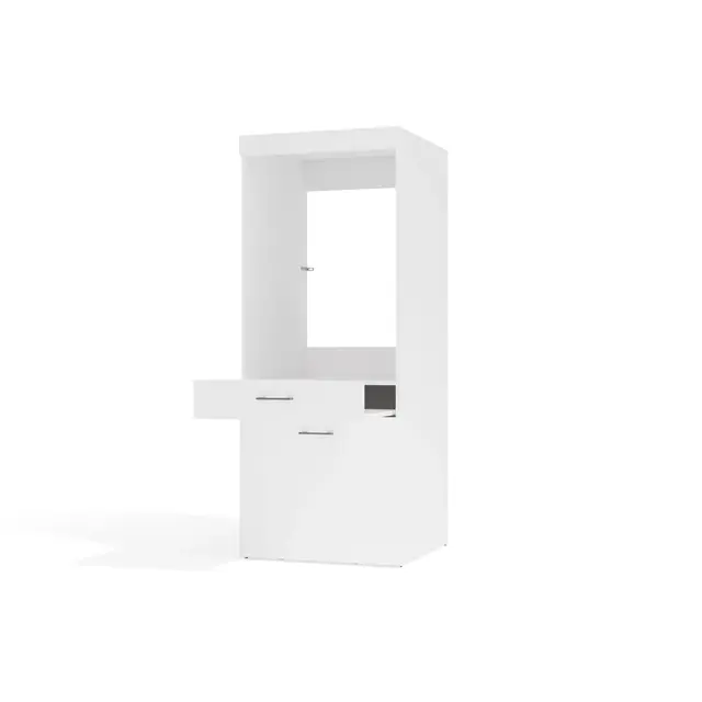 Wasmachine of wasdroger kast met 2 lades wit