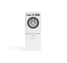 Wasmachine of wasdroger kast met 2 lades wit