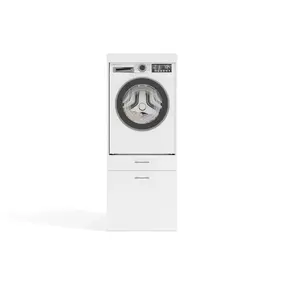Wasmachine of wasdroger kast wit  met 2 lades