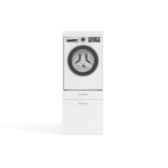 Wasmachine of wasdroger kast met 2 lades wit