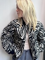 Zebra print bomber jacket