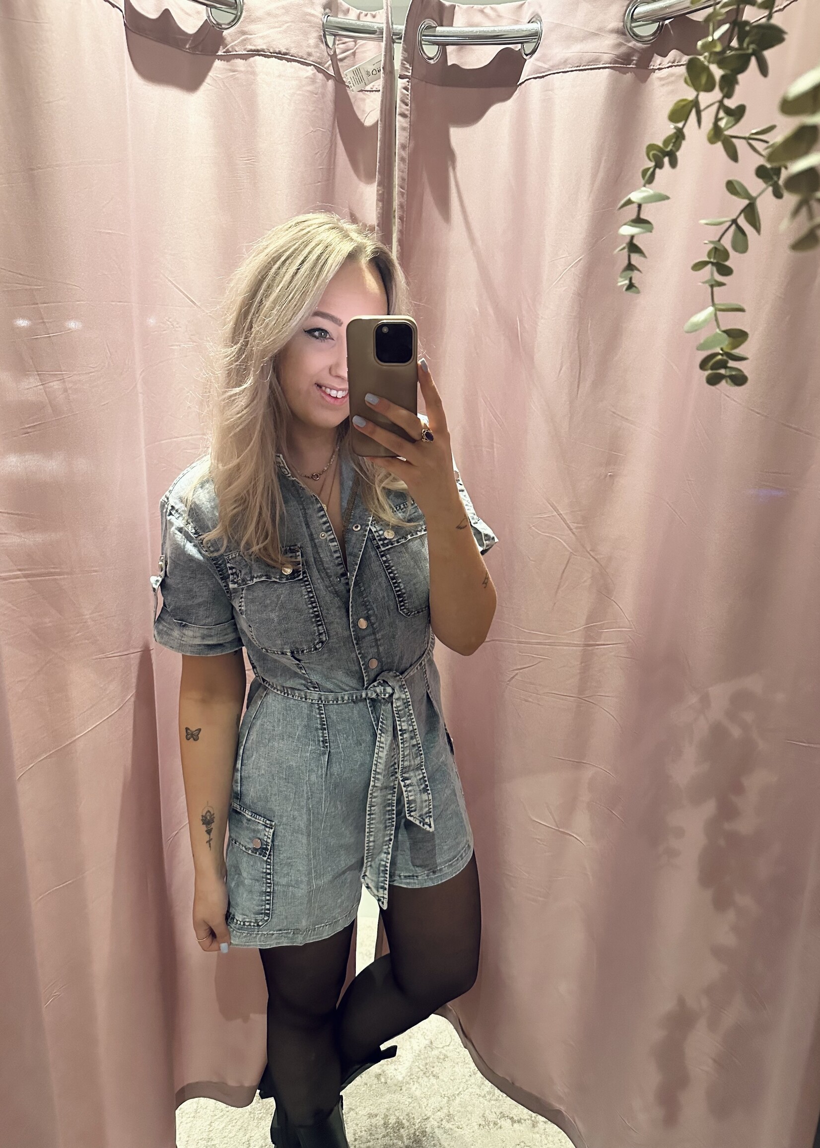 Denim playsuit