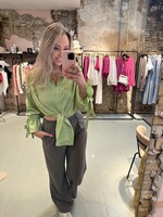 Groene cropped blouse