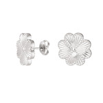 Jewelry Flower stud earring silver stainless steel