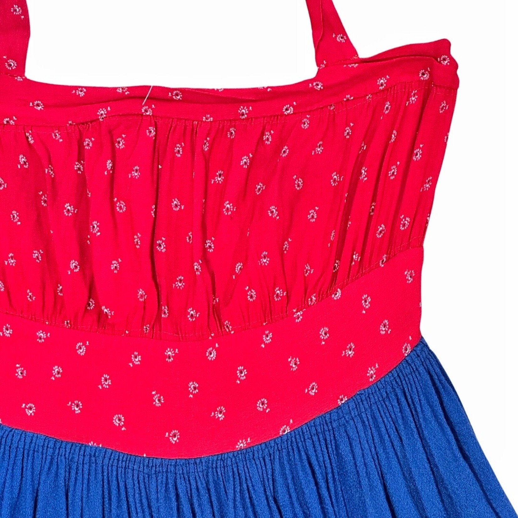 Vintage Vintage halter dress red and blue size M/L