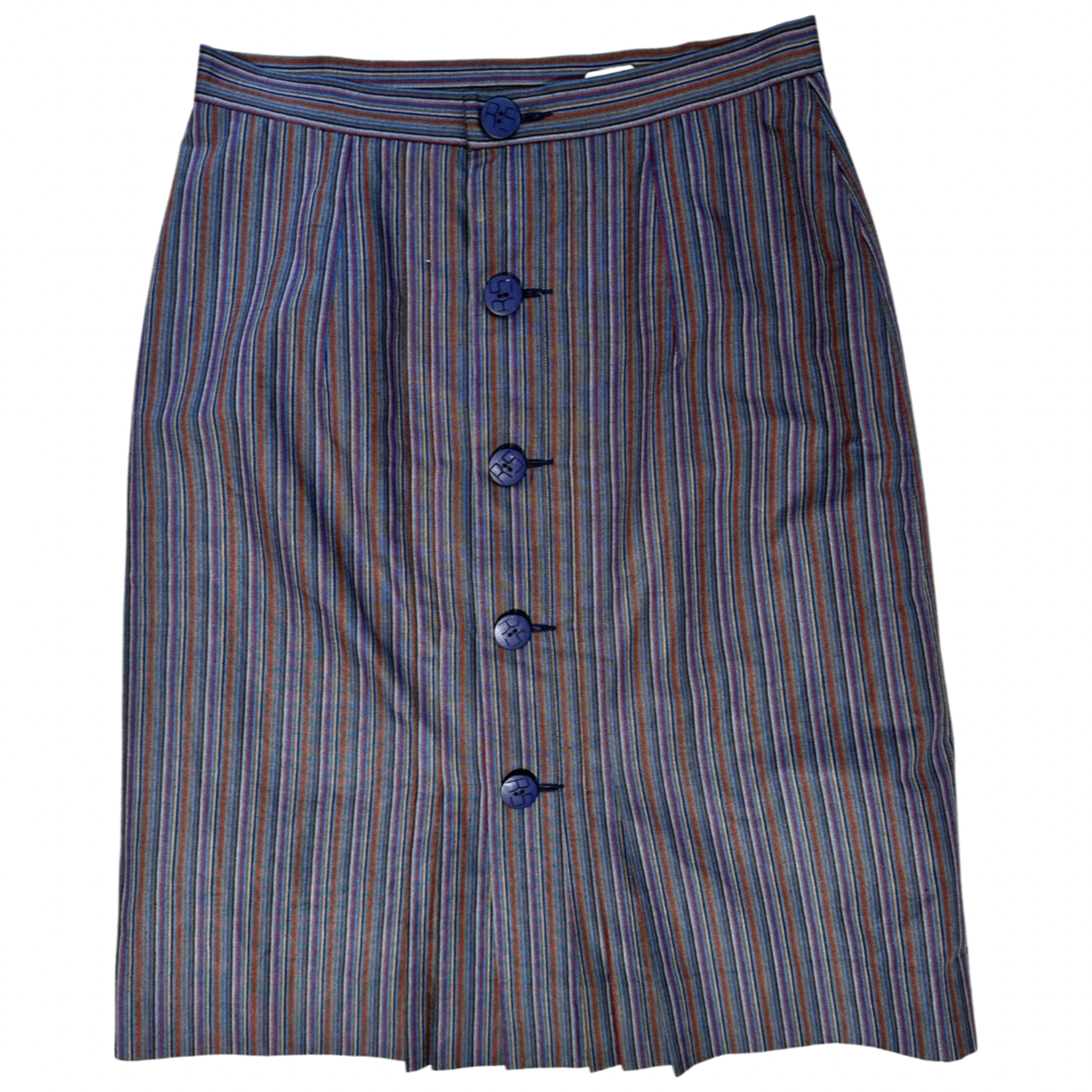 Vintage Vintage rechte rok met knopen en kleine plooien size S/M