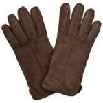 Vintage Licht bruine leren handschoenen met naadjes size M