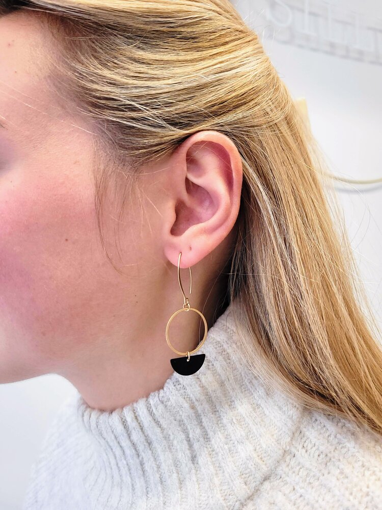 Handgemaakte juwelen Alies goud/zwart