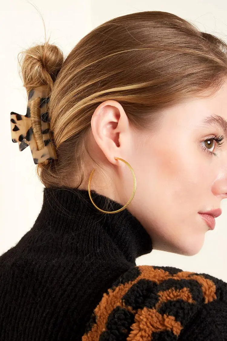 Sillie hoekige midi haarklem panter