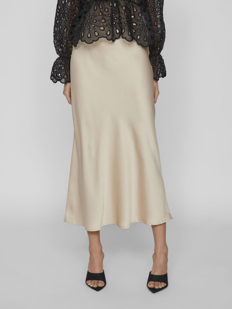 Vila Clothes viellette long skirt - cement