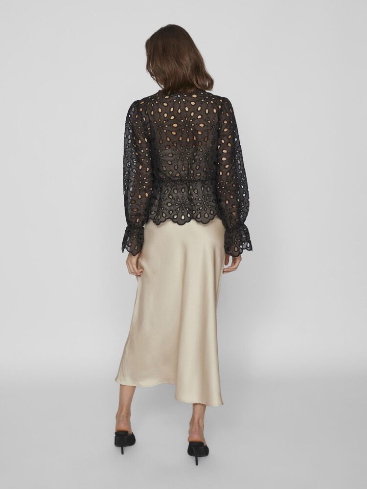 Vila Clothes viellette long skirt - cement