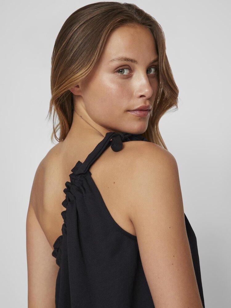 Vila Clothes vicarmena one shoulder top - black