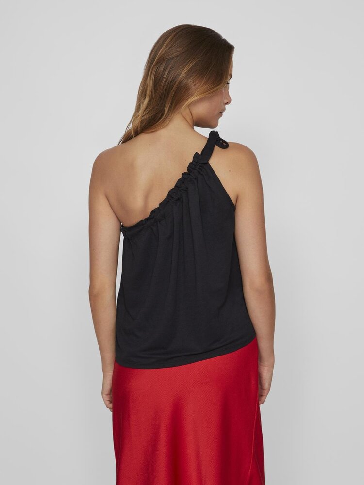 Vila Clothes vicarmena one shoulder top - black