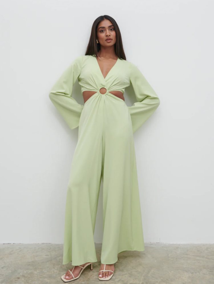 Pretty Lavish olympia ring jumpsuit - pistachio