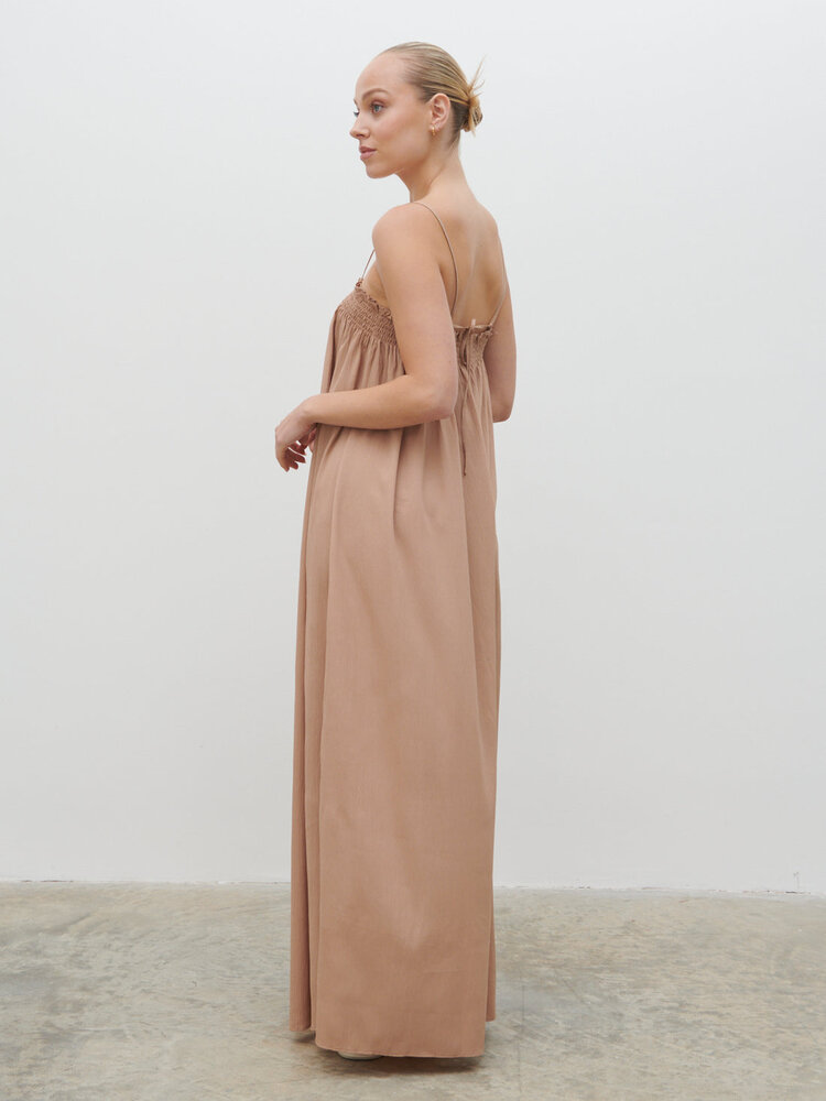 Pretty Lavish ada chiffon maxi dress - biscuit
