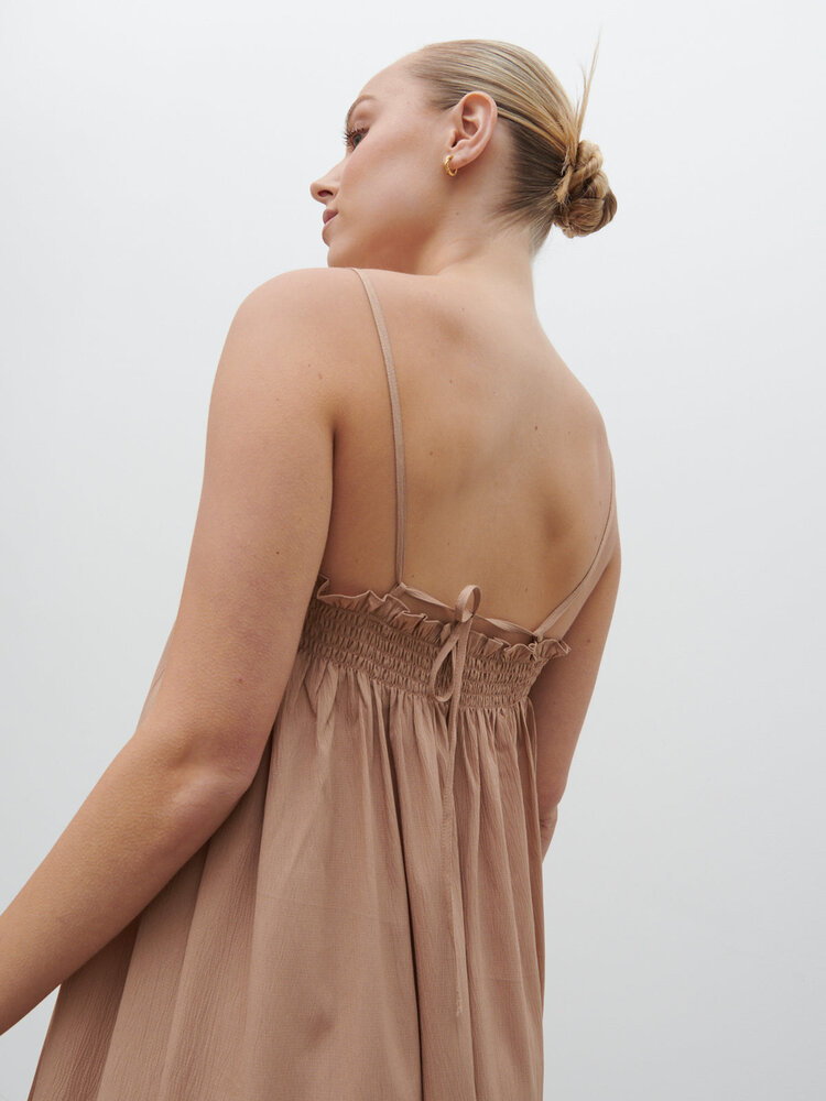 Pretty Lavish ada chiffon maxi dress - biscuit