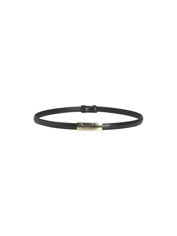 Vila Clothes vikori slim leather belt - black