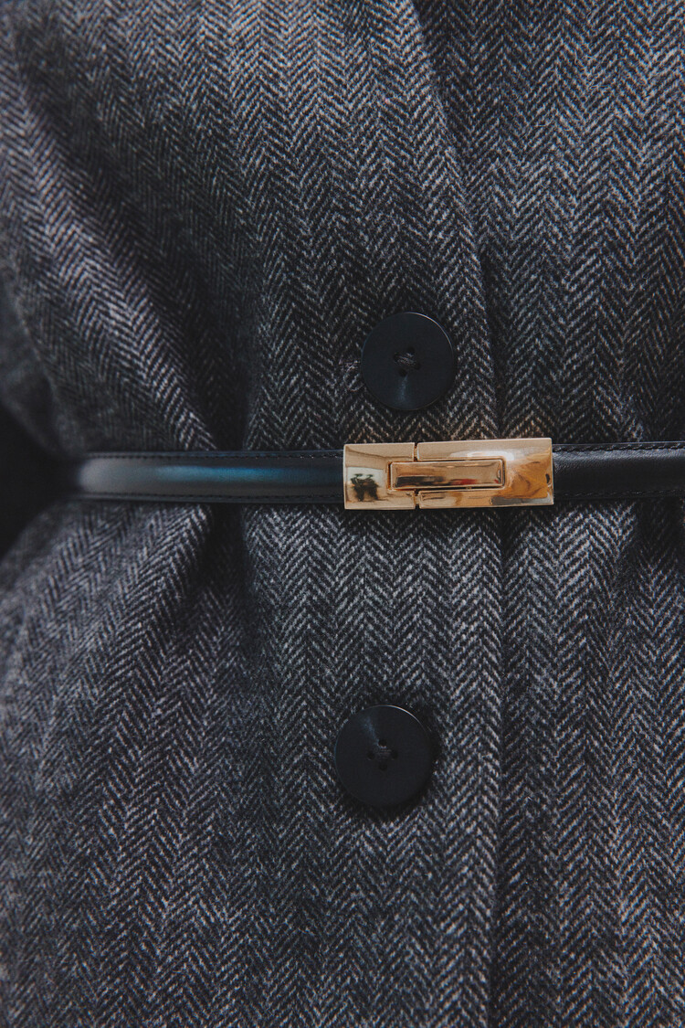 Vila Clothes vikori slim leather belt - black