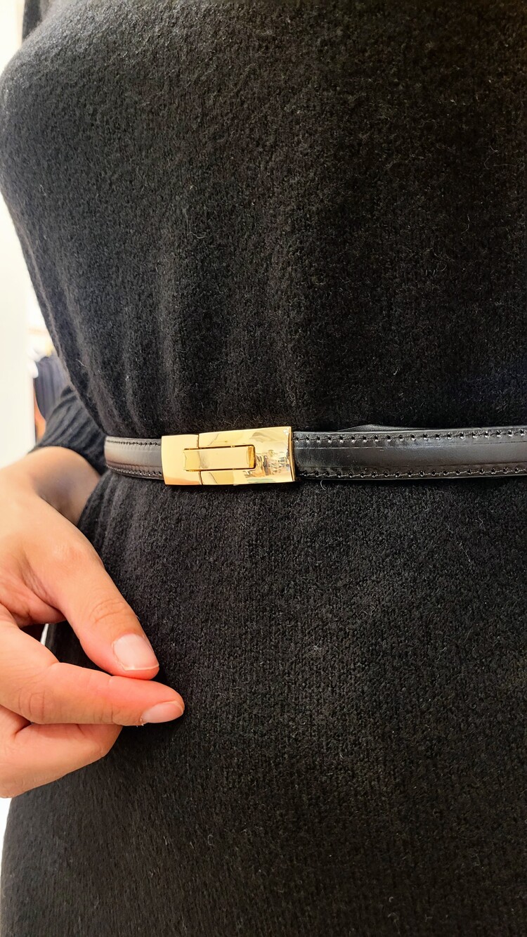 Vila Clothes vikori slim leather belt - black