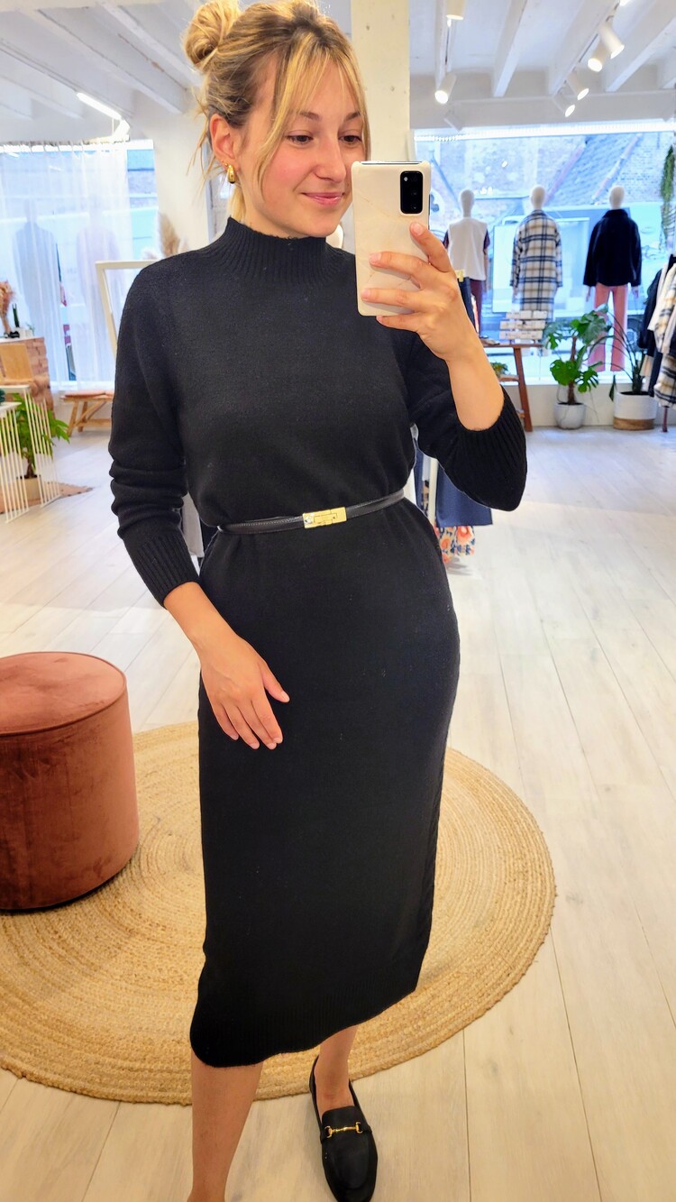 Vila Clothes vikori slim leather belt - black