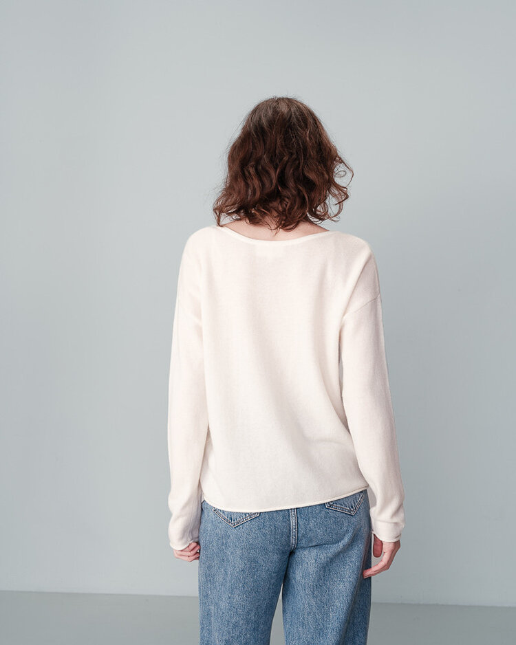 Grace & Mila nao cachemire v-neck sweater - ecru