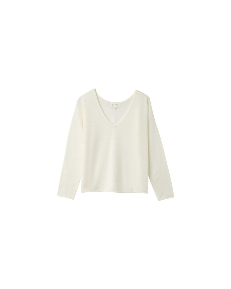 Grace & Mila nao cachemire v-neck sweater - ecru