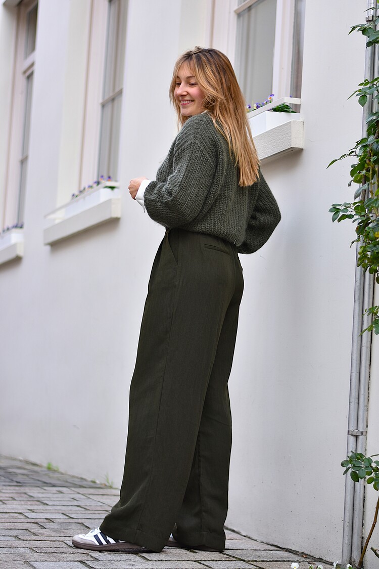 Moss Copenhagen genette loose pants - forest green