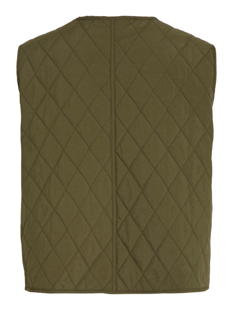 Vila Clothes vibomba quilted sleeveless vest - khaki