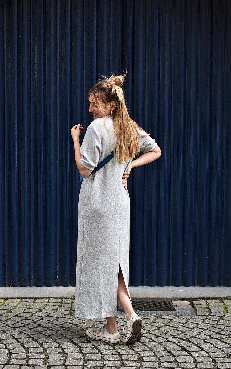 Vila Clothes visandy midi sweat dress - grey
