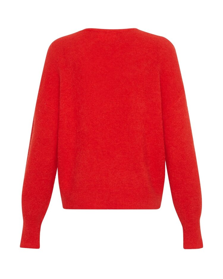 Moss Copenhagen hila v-neck pullover - red
