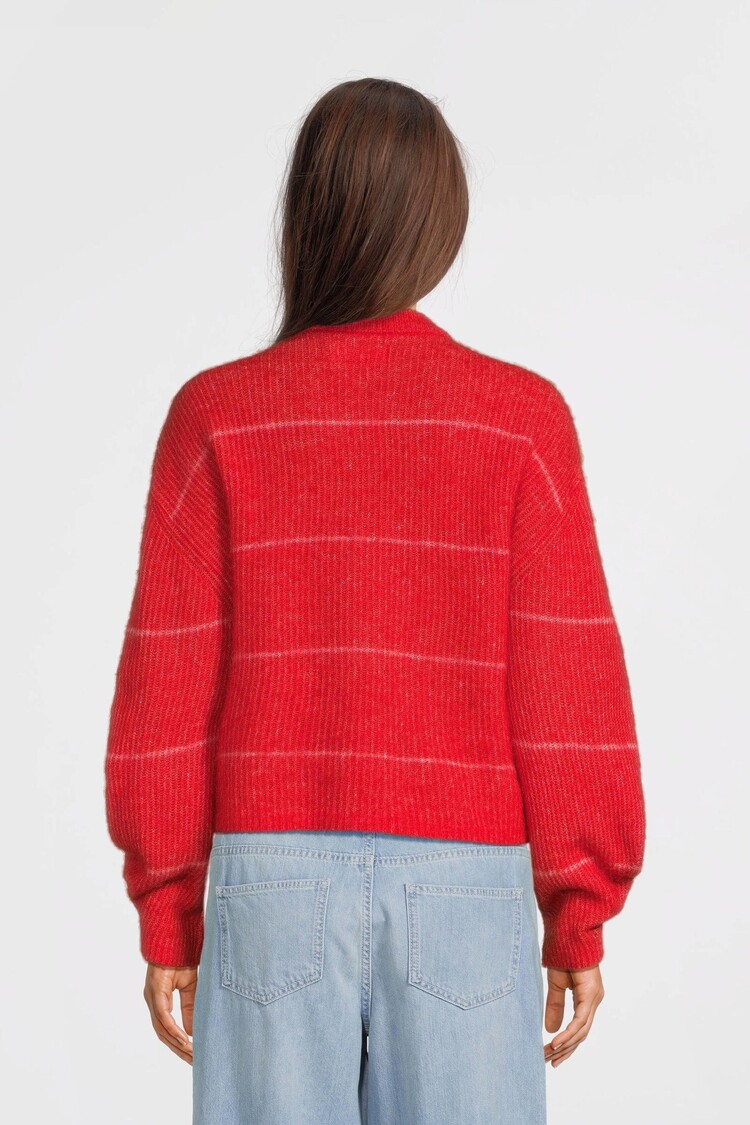 Moss Copenhagen ethana stripe pullover - red/pink