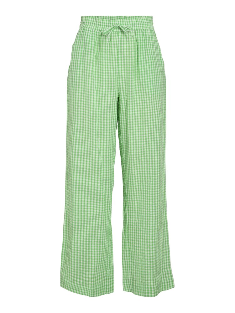 Vila Clothes vialvaro checked pants - green/white
