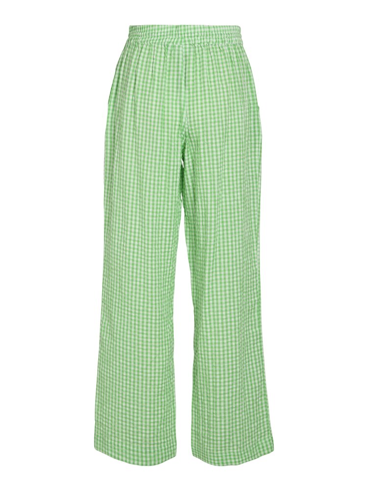 Vila Clothes vialvaro checked pants - green/white