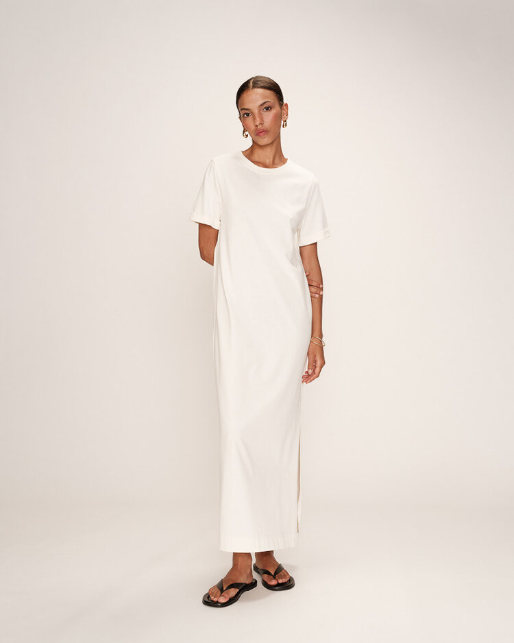Grace & Mila rosalie maxi shirt dress - blanc