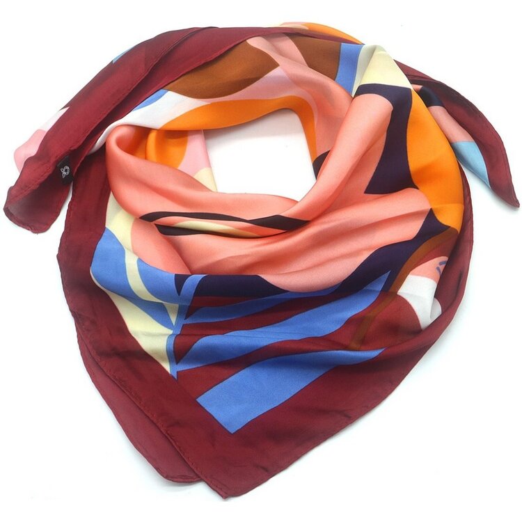 Sillie satin scarf - bordeaux rand