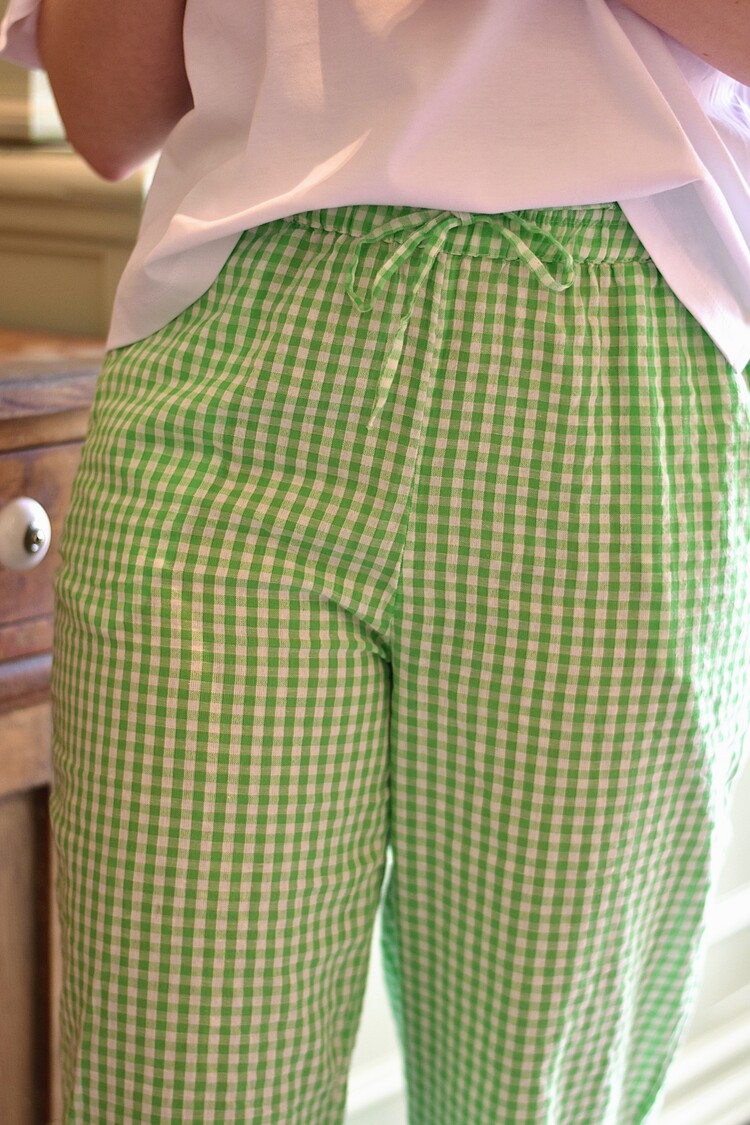 Vila Clothes vialvaro checked pants - green/white