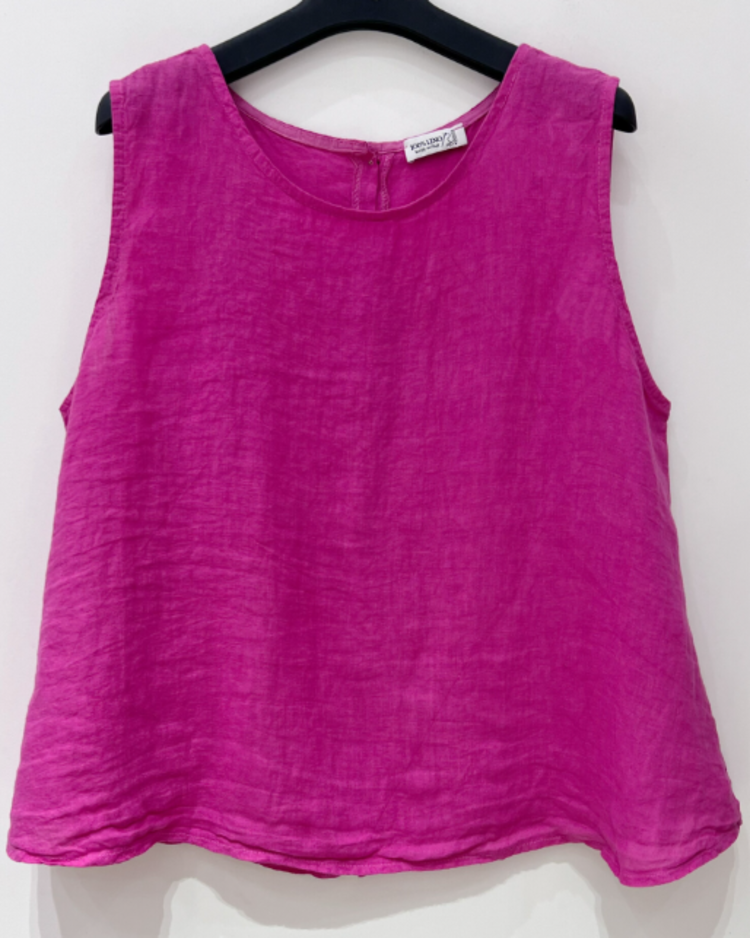 Sillie linnen button back top - light blue