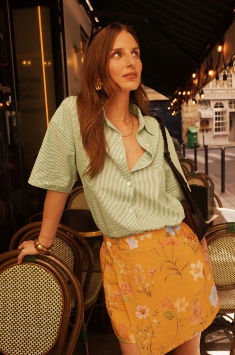 Sillie flower print skort - oker