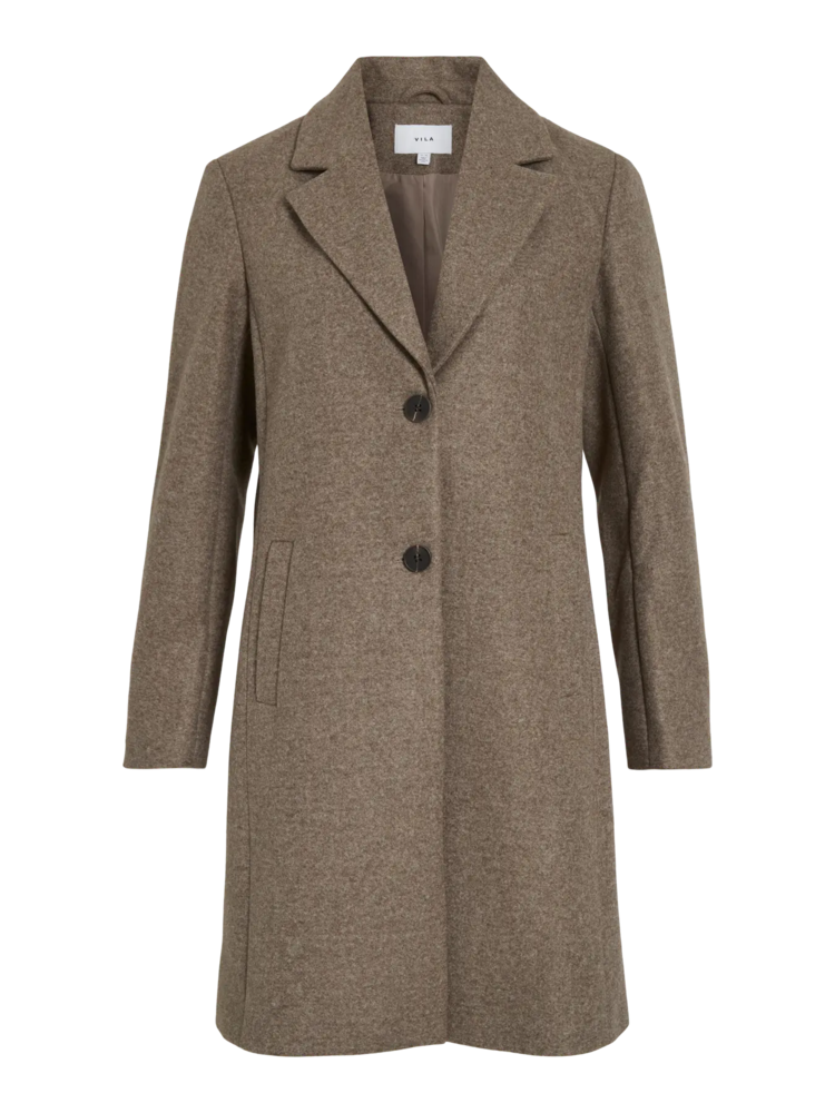Vila Clothes viclaudia button coat - brown