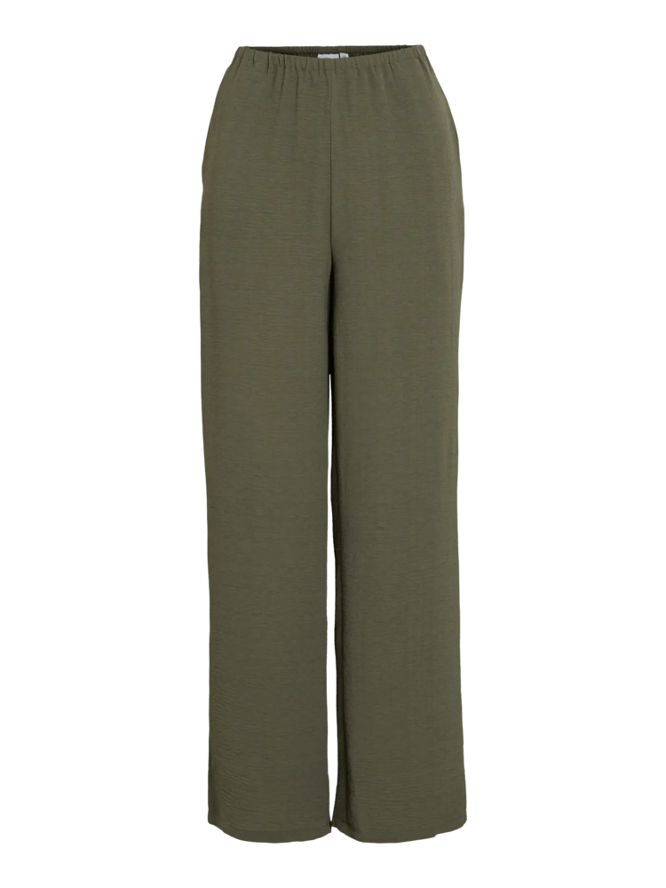 Vila Clothes visurashil chiffon pants - dark green