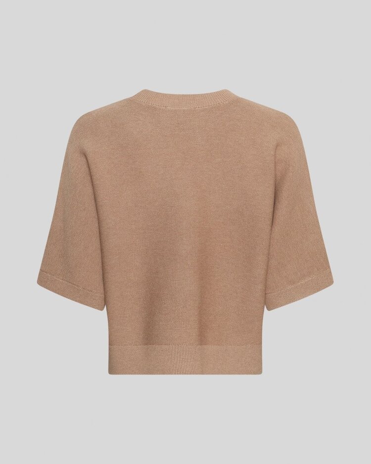 Moss Copenhagen Tamria 2/4 sleeve thin knit pullover - beige
