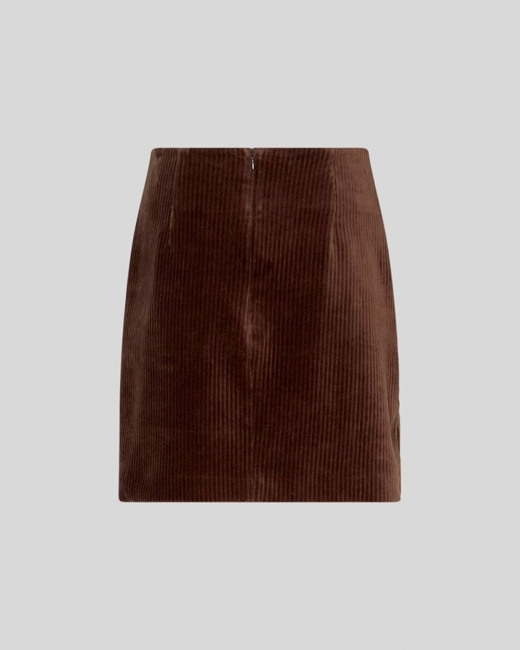 Moss Copenhagen floriana corduroy mini skirt - dark brown