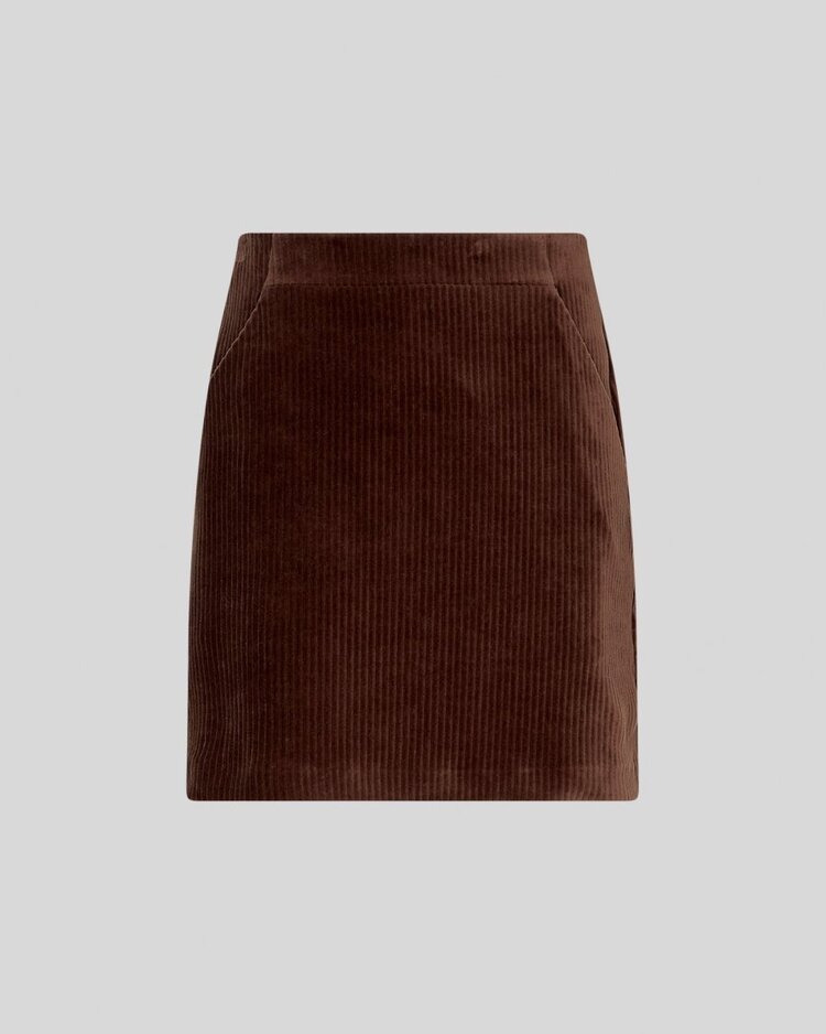 Moss Copenhagen floriana corduroy mini skirt - dark brown