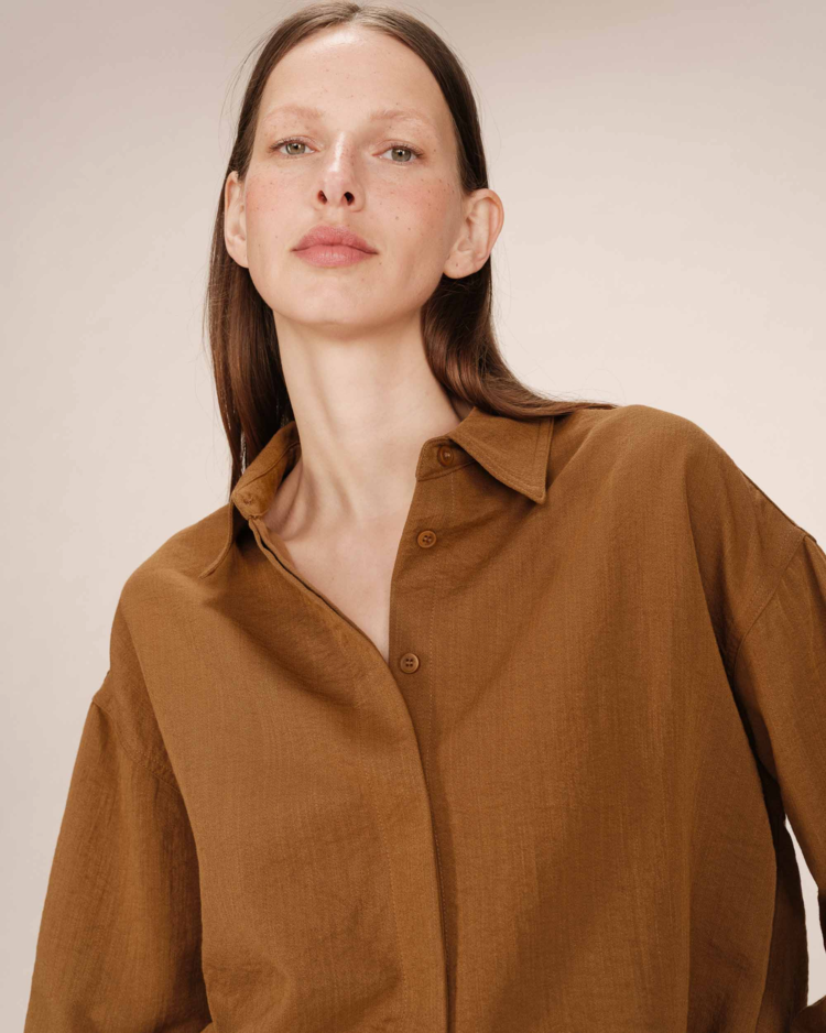 Grace & Mila stripe chemise - camel