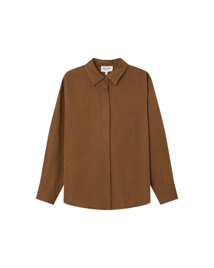 Grace & Mila stripe chemise - camel