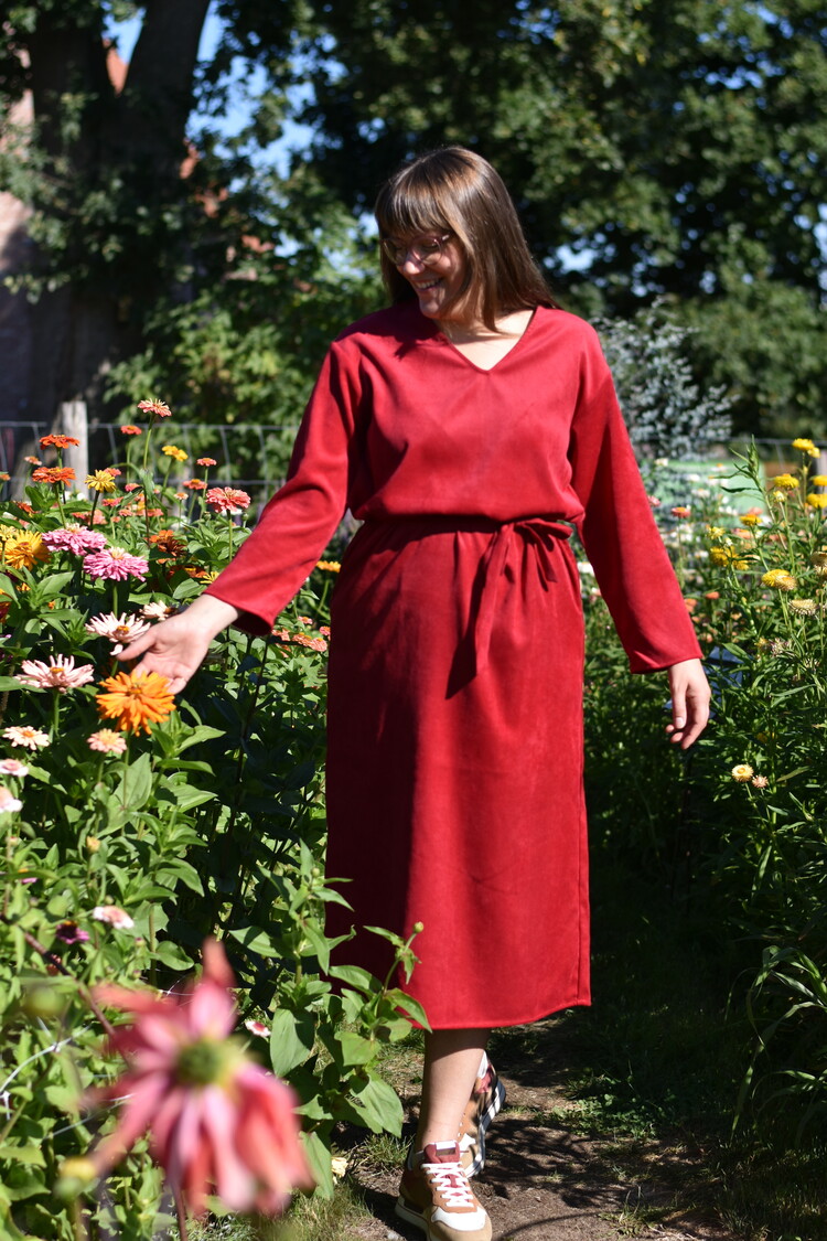 Vila Clothes vicourdie midi dress - cherry red