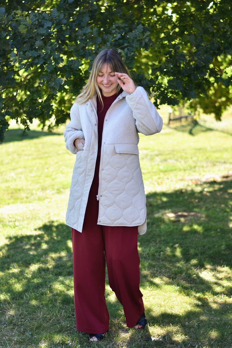 Vila Clothes vitone teddy coat - ecru