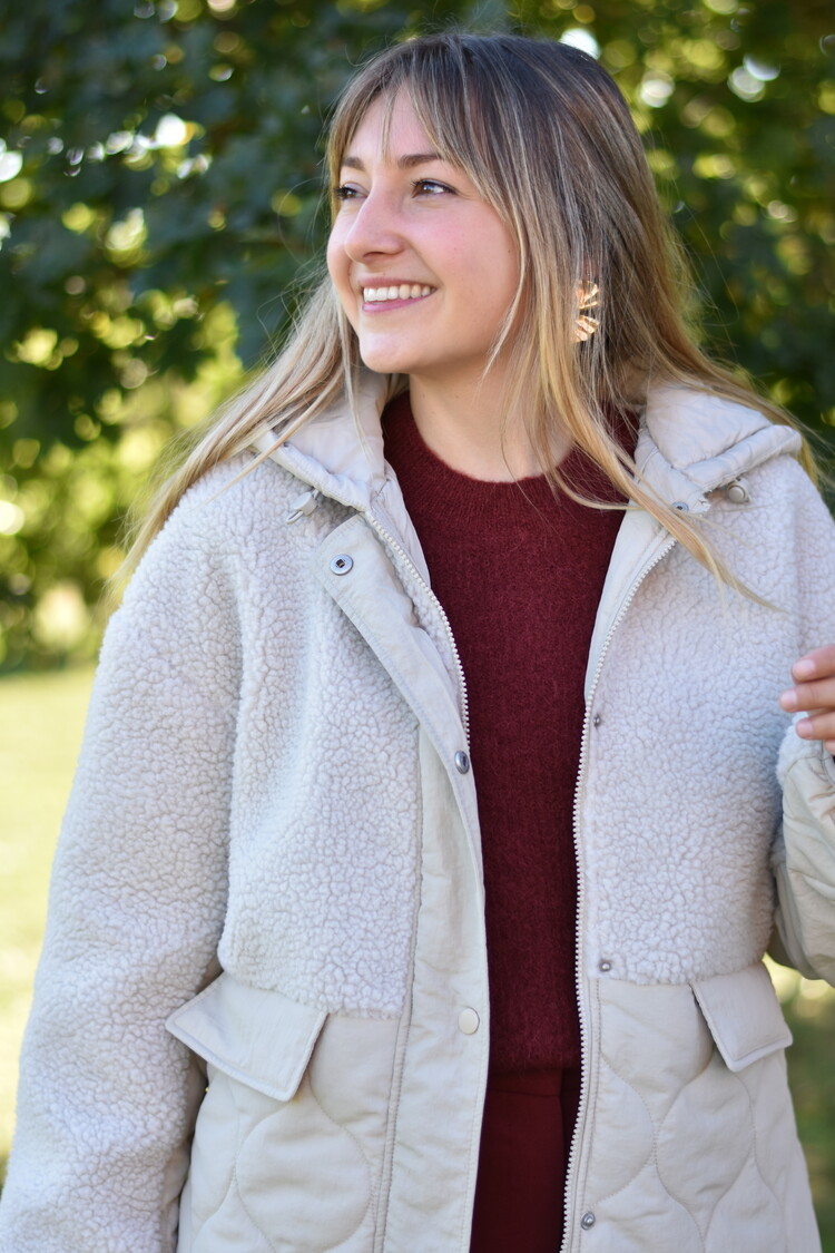 Vila Clothes vitone teddy coat - ecru