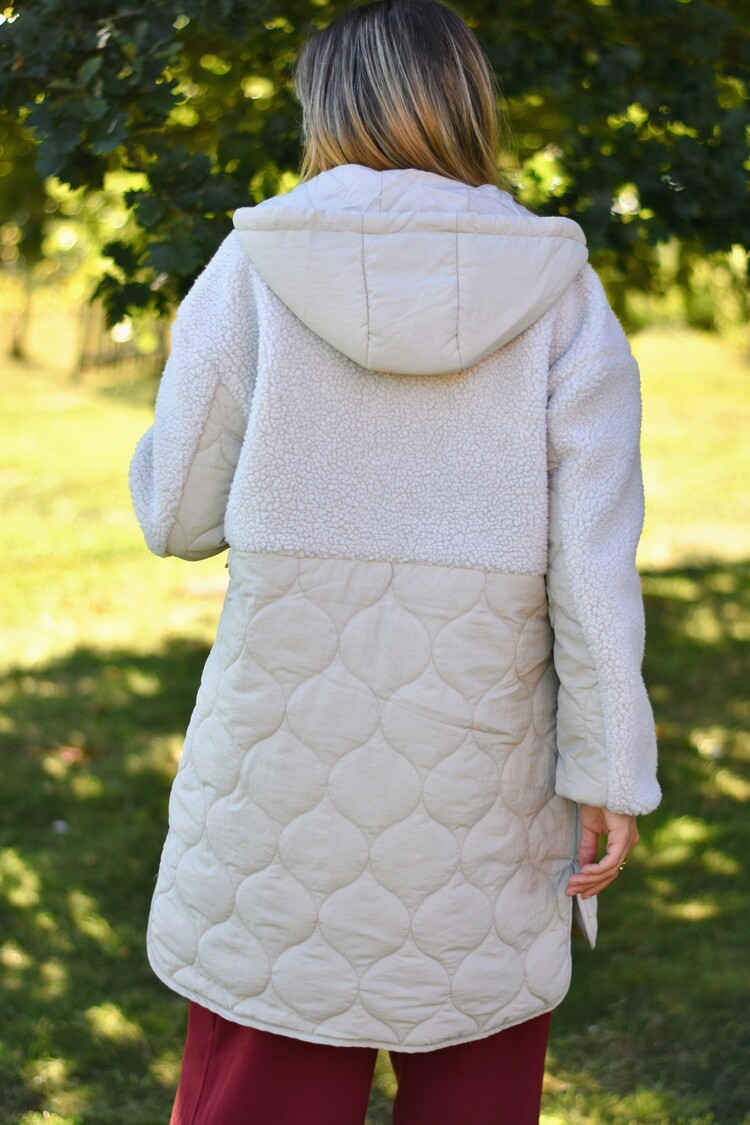 Vila Clothes vitone teddy coat - ecru